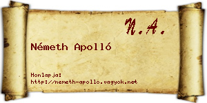 Németh Apolló névjegykártya